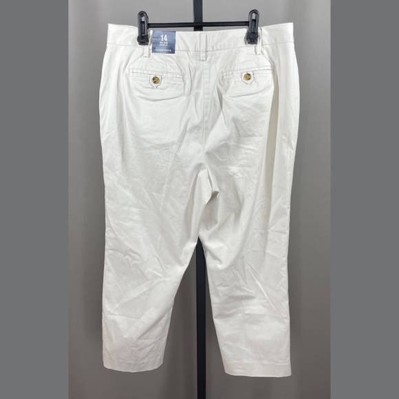 NEW Lands End Pants Womens 14 khaki beige straight leg casual - Picture 8 of 10